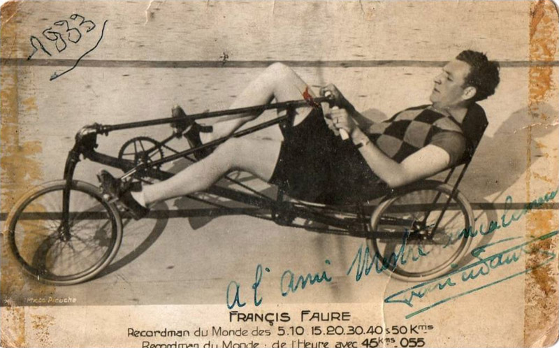 Francis Faure an Liegerad